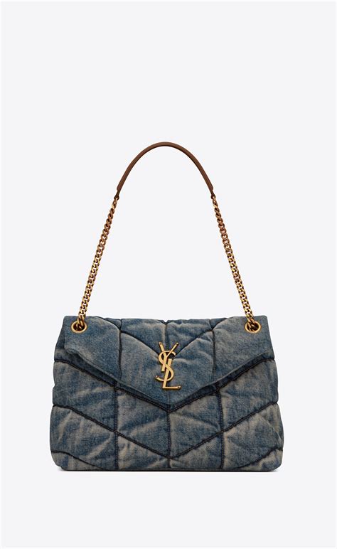 ysl bag puffy|ysl small denim puffer bag.